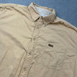 Carhartt Short Sleeve Button Down Shirt Mens 2XL Tall Yellow S132GYL *STAINS*